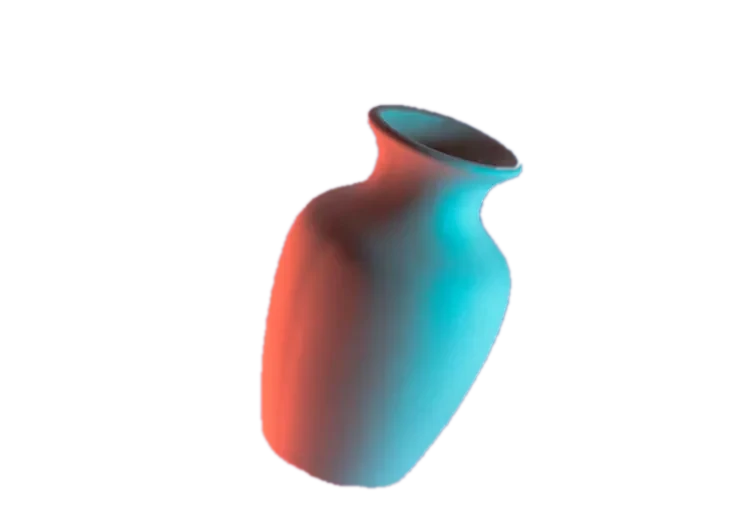 Ceramic vase photo with its background color changed to White