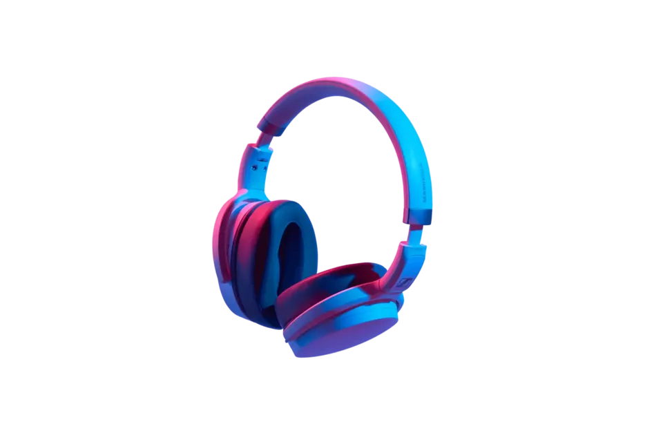 Headphones product photo after background removal, exported as a transparent background PNG