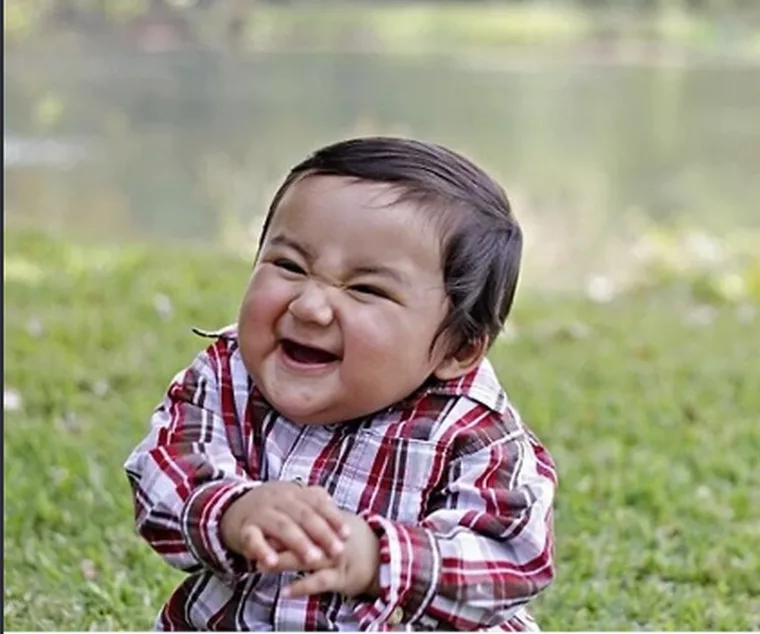 Photo of a laughing baby before the HEIC background was removed