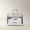 Silver handbag stock JPEG before background removal — sample image for the JPEG background remover