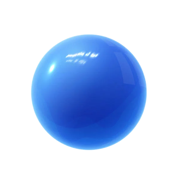 The same sphere render as a transparent PNG, with the specular highlight and soft rim light intact