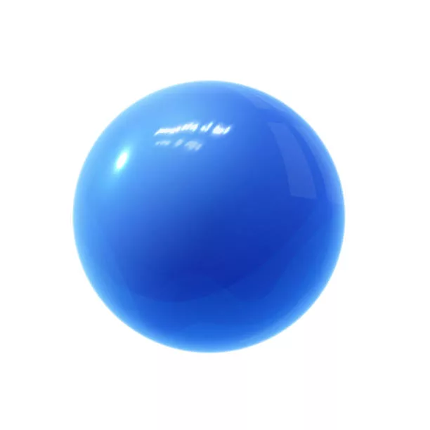 Blue 3D sphere render exported as a PNG before background removal, sitting on flat white