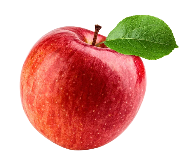 Apple cutout over a chequerboard