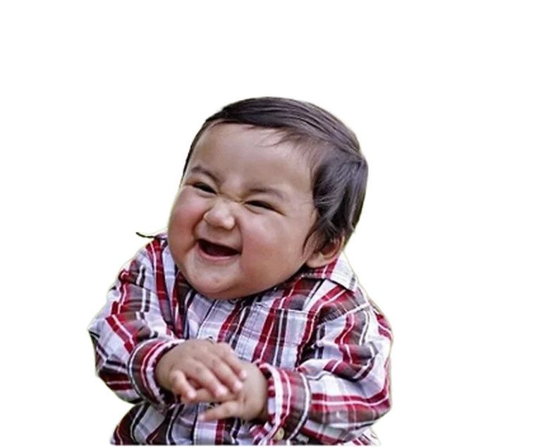 The same baby photo after background removal, with soft hair edges and the grass cleared away